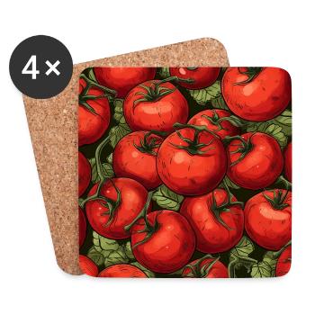 Tomates - Dessous de verre (lot de 4) - blanc - Devant
