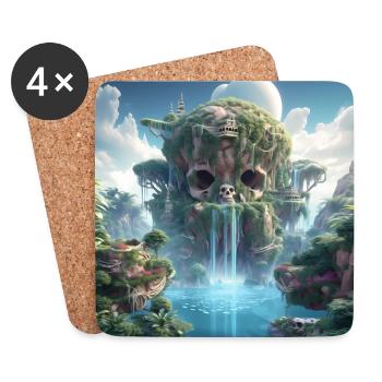 Stylish skull design Cool skull motifs - Coasters (set of 4) - white - Front