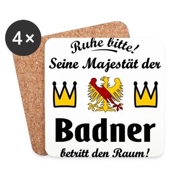 Der König aus dem Badnerland - Untersetzer (4er-Set) - Weiß - Vorne