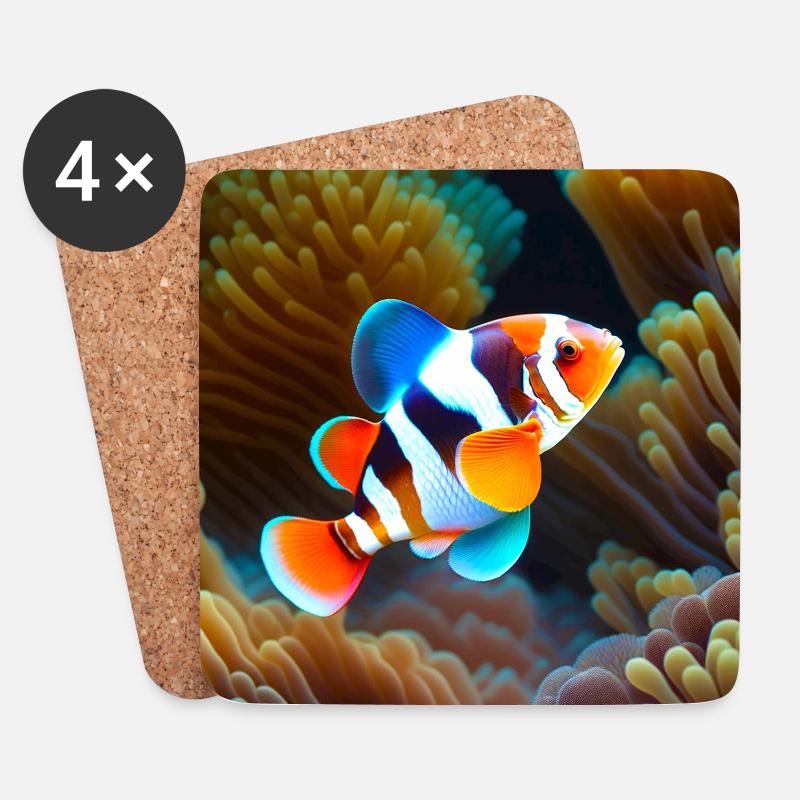 Clwonfisch - Untersetzer (4er-Set) - Weiß