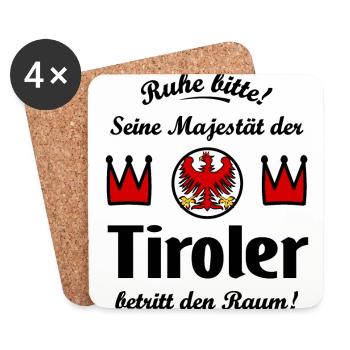 Der Tiroler König - Untersetzer (4er-Set) - Weiß - Vorne