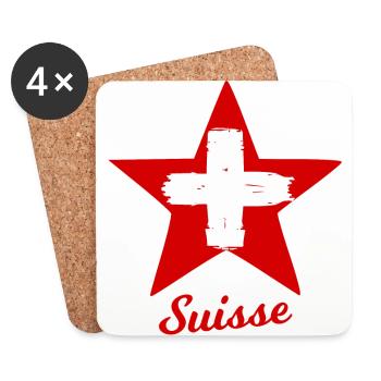 Die Schweizer Sterne - Untersetzer (4er-Set) - Weiß - Vorne
