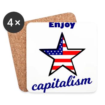 Wall Street Kapitalist - Untersetzer (4er-Set) - Weiß - Vorne