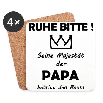 Der beste Papa - Untersetzer (4er-Set) - Weiß - Vorne