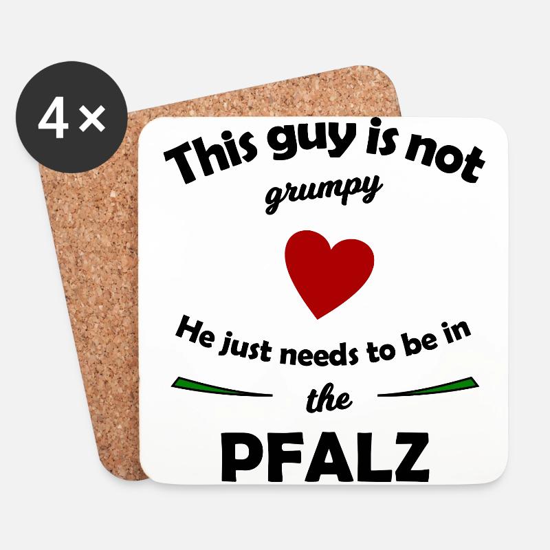 Zuhause in der Pfalz - Untersetzer (4er-Set) - Weiß