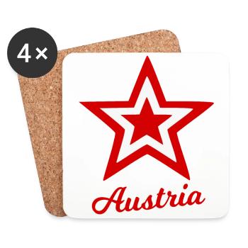 One star for Austria - Coasters (set of 4) - white - Front