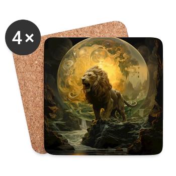 Lion suprême - Dessous de verre (lot de 4) - blanc - Devant