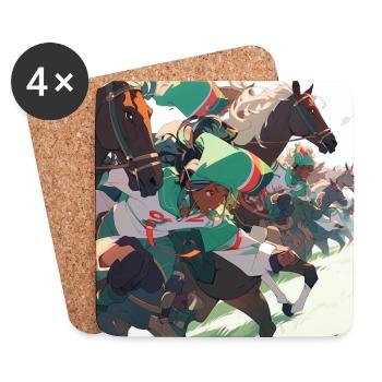 Course Hippique - Epic - Dessous de verre (lot de 4) - blanc - Devant