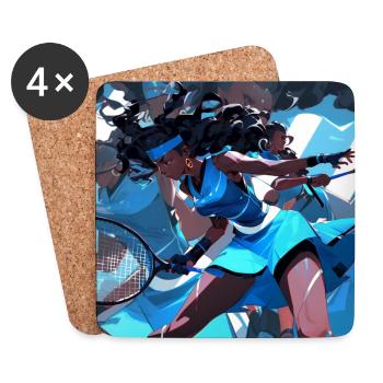 Bereit für Smash! - Untersetzer (4er-Set) - Weiß - Vorne