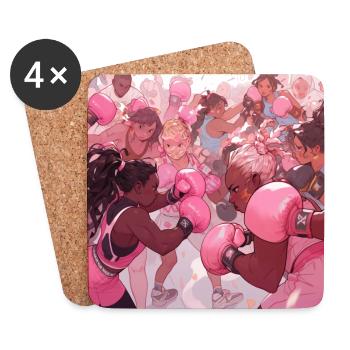 Le Combat Rose - Dessous de verre (lot de 4) - blanc - Devant