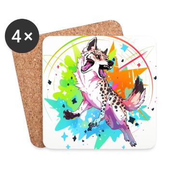 Hyena Color - Dessous de verre (lot de 4) - blanc - Devant