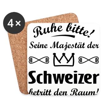 Die Schweizer Hoheit - Untersetzer (4er-Set) - Weiß - Vorne