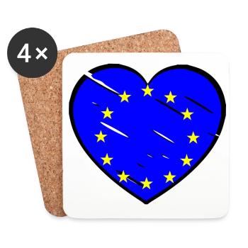A heart for Europe - Coasters (set of 4) - white - Front
