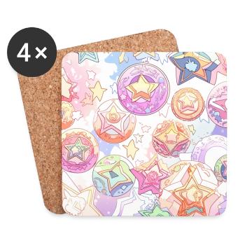 Star Orbs - Coasters (set of 4) - white - Front