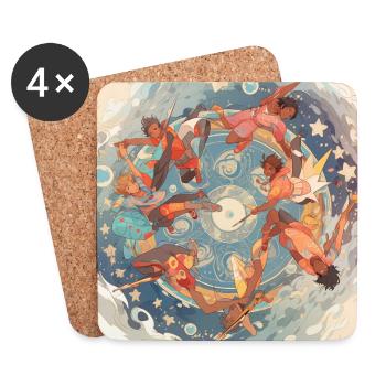 Boys in the Ocean - Dessous de verre (lot de 4) - blanc - Devant