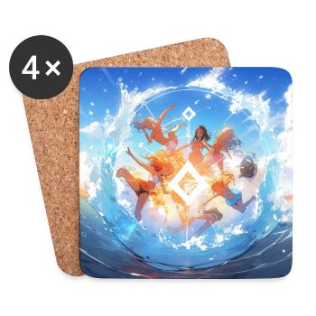Summer Fight - Dessous de verre (lot de 4) - blanc - Devant
