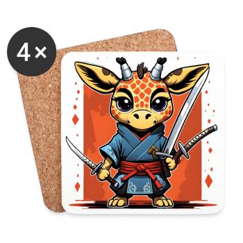 Ninja Giraffe #1 - Untersetzer (4er-Set) - Weiß - Vorne