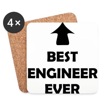 The Best Engineer - Coasters (set of 4) - white - Front