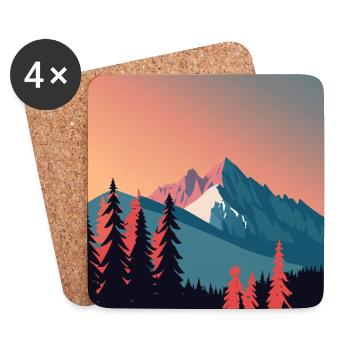Berglandschaft - Untersetzer (4er-Set) - Weiß - Vorne