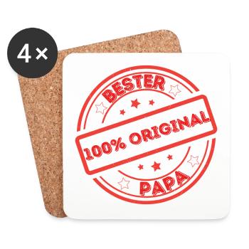 Bester Papa - Untersetzer (4er-Set) - Weiß - Vorne