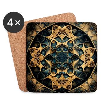 Fractal Mandala - Coasters (set of 4) - white - Front