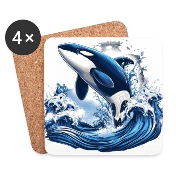 Blue Orca - Coasters (set of 4) - white - Front