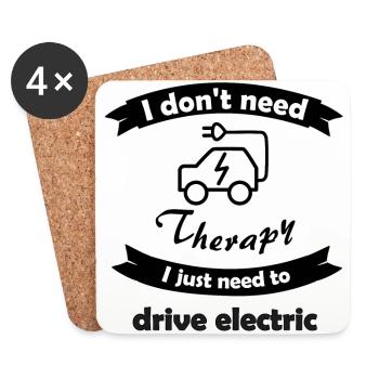 Conduire des voitures électriques - Dessous de verre (lot de 4) - blanc - Devant
