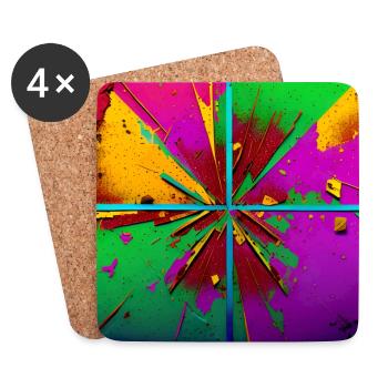 colorful abstract rotten background gift idea - Coasters (set of 4) - white - Front