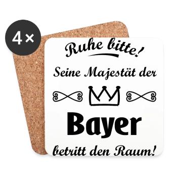 Der König aus Bayern - Untersetzer (4er-Set) - Weiß - Vorne