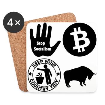 Freedom and Capitalism - Coasters (set of 4) - white - Front