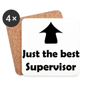 Der Supervisor im Team - Untersetzer (4er-Set) - Weiß - Vorne