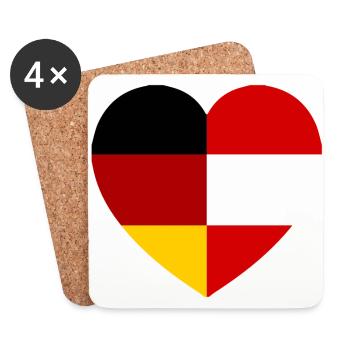Le cœur autrichien allemand - Dessous de verre (lot de 4) - blanc - Devant