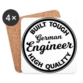 The German Engineer - Coasters (set of 4) - white - Front