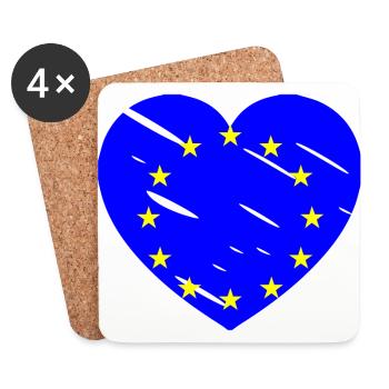 Das europäische Herz - Untersetzer (4er-Set) - Weiß - Vorne
