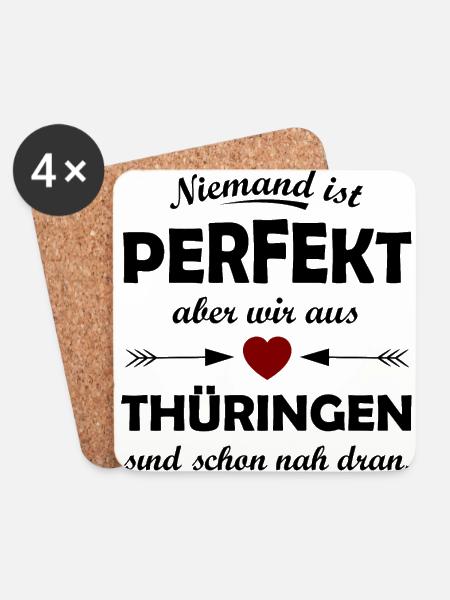 Unsere Heimat Thüringen - Untersetzer (4er-Set) - Weiß