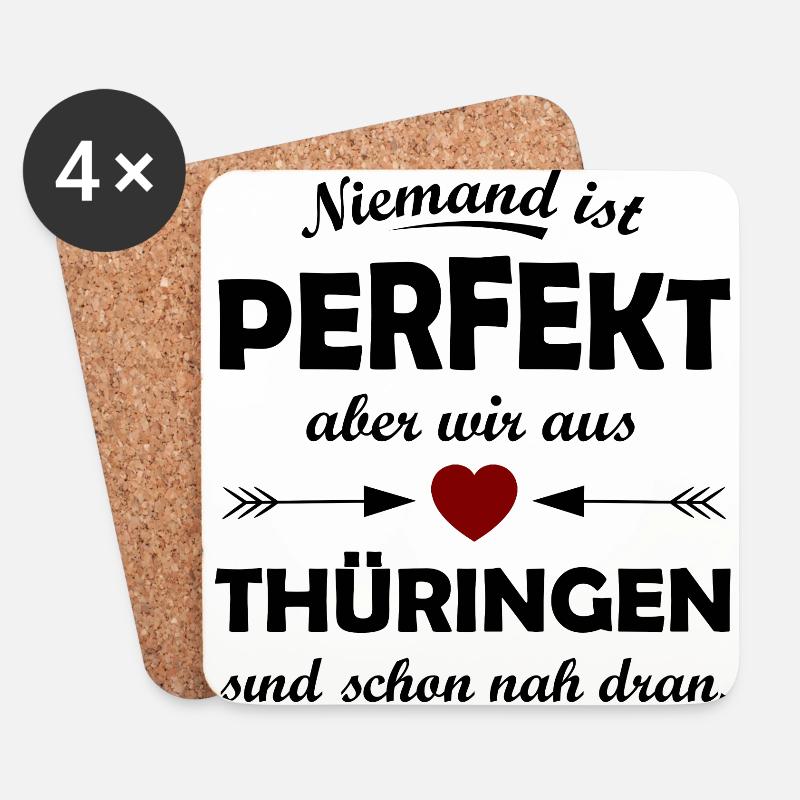 Unsere Heimat Thüringen - Untersetzer (4er-Set) - Weiß