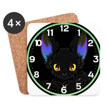 Bat Hour Mouse - Coasters (set of 4) - white - Front