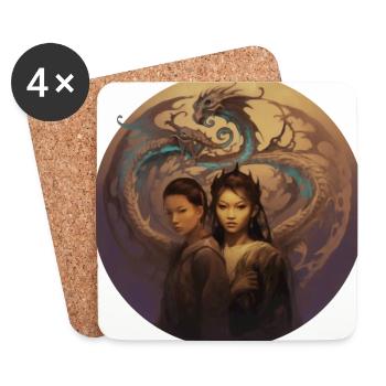 Under the sign of the dragon - Coasters (set of 4) - white - Front