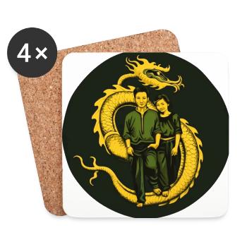 La promenade du dragon - Dessous de verre (lot de 4) - blanc - Devant