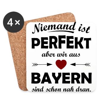Perfekt aus Süddeutschland - Untersetzer (4er-Set) - Weiß - Vorne