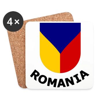Die Fans aus Rumänien - Untersetzer (4er-Set) - Weiß - Vorne