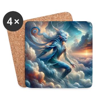 Celestial Grace: The Elf of Dawn - Coasters (set of 4) - white - Front