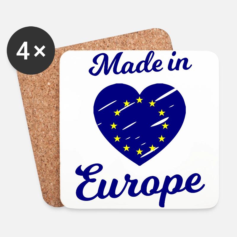 Die Liebe aus Europa - Untersetzer (4er-Set) - Weiß