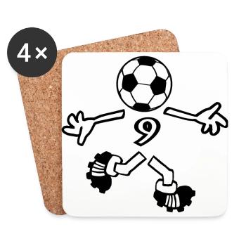 Die Nummer 9 - Untersetzer (4er-Set) - Weiß - Vorne