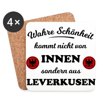 La belle ville de Leverkusen - Dessous de verre (lot de 4) - blanc - Devant