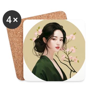 Beautiful Asian - Coasters (set of 4) - white - Front
