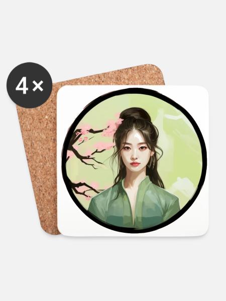 Smooth Asia - Coasters (set of 4) - white