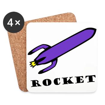 The Fast Rocket - Coasters (set of 4) - white - Front
