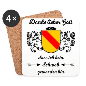 Né dans le Badnerland - Dessous de verre (lot de 4) - blanc - Devant