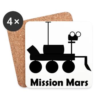 La mission sur la planète Mars - Dessous de verre (lot de 4) - blanc - Devant